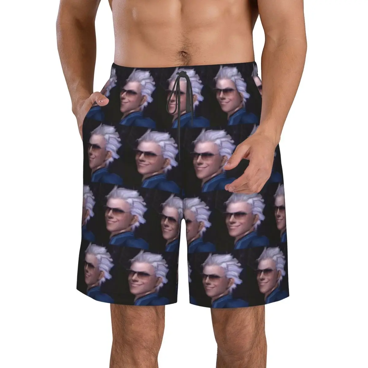 Vergil From The Devil May Cry Seri Trunks Beach Board Shorts Casual Quick Dry Swimming Summer Men Pants