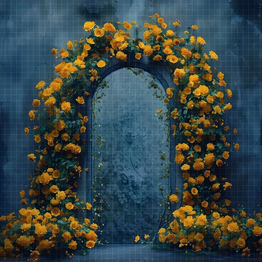 Mehofond-Arrière-Plan de Photographie, Fleur Jaune, Arc de Porte, Anniversaire Adulte, Mariage, ALTERArt, Décor de Portrait, Photo