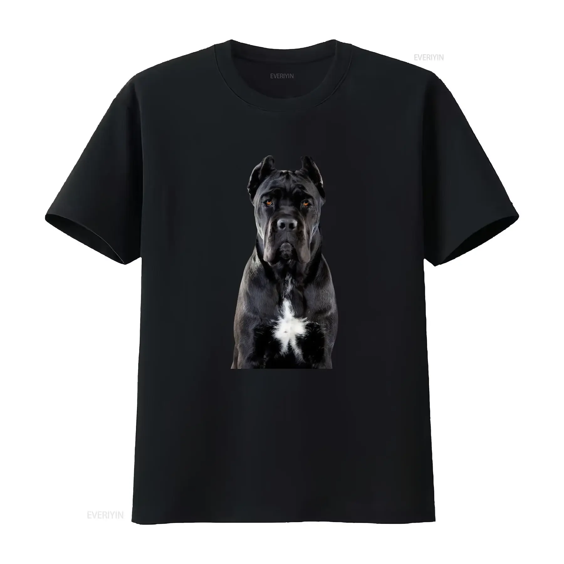 Cool Realistic Black Cane Corso Dog Print Casual T Shirt vintage Washed Versatile designer clothes homme Comfortable