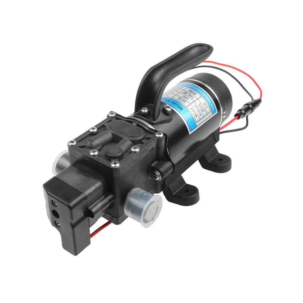 120W 10L/min Electric Water Film High Pressure Black Micro Water Pump for Agricultural Garden Water Sprayer Car Wash 12V 24V