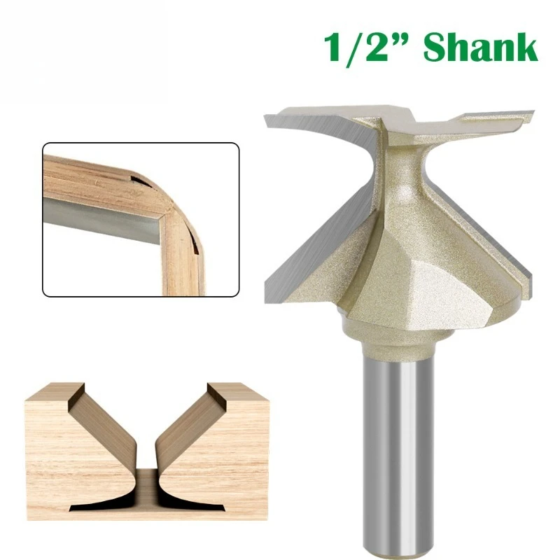Woodworking Arc Bend Milling Bit 1/2 Inch Shank R30, Groove Forming Router Cutter for Soft‑Corner Wood Joint