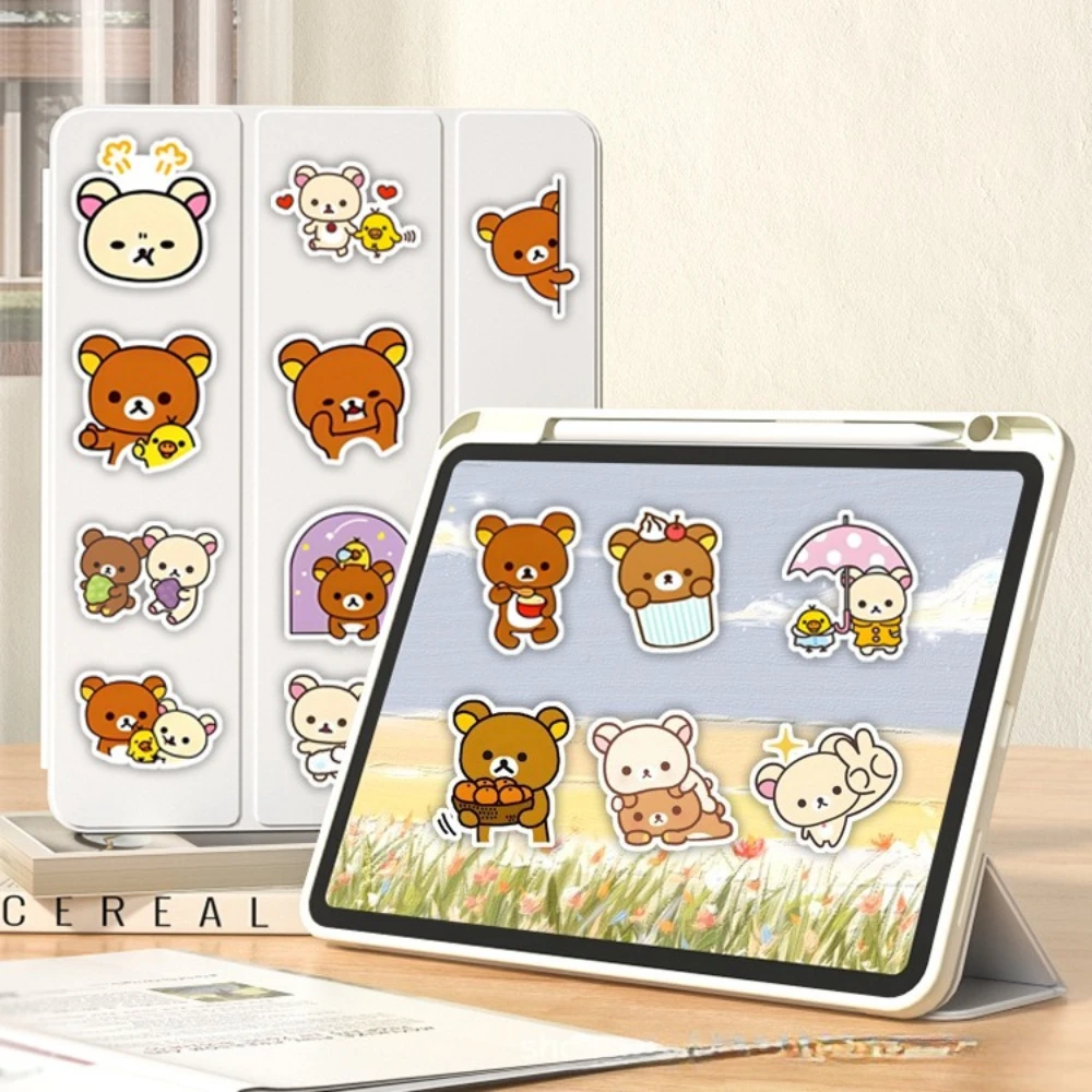 100 Stück Kawaii Rilakkuma Bär Cartoon-Aufkleber für Gitarre DIY Fahrrad Skateboard Laptop Gepäck Niedliche Cartoon-Sticker Spielzeug-Deko – Detail 7