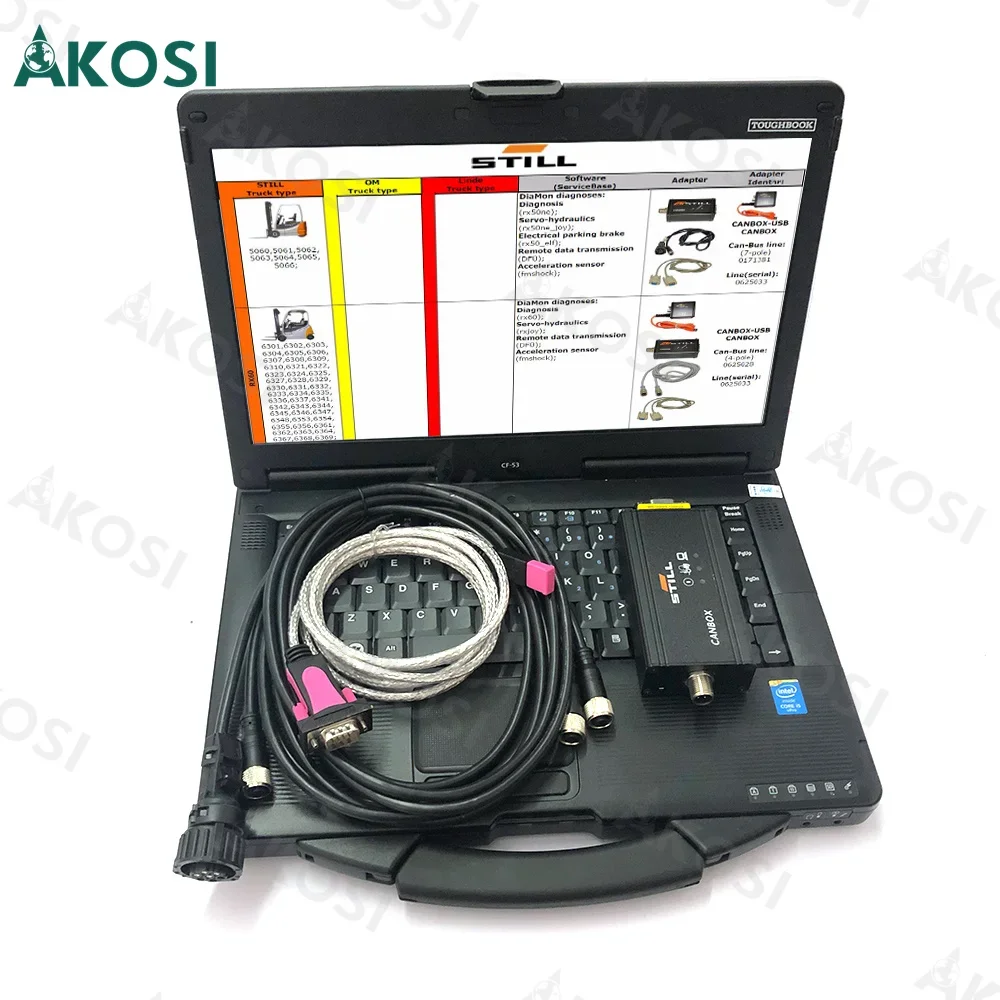 

Diesel Forklift Diagnostic Tool for Still CANBOX USB 50983605400 Still STED-S 8.19 R2+CF53 Laptop