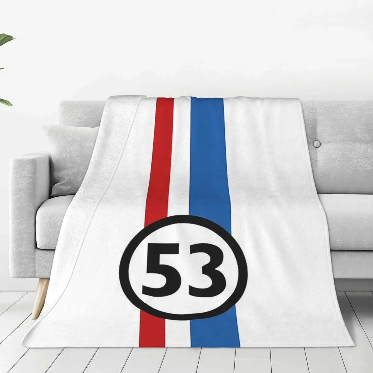 Herbie Number 53 Blankets Soft Warm Flannel Throw Blanket Plush for Bed Living room Picnic Travel Home Sofa