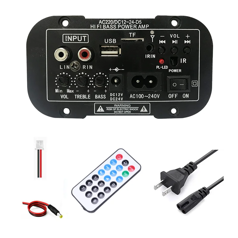 

New-12V 24V Bluetooth Amplifier Board HIFI Bass Amplifier Board FM Subwoofer 30-120W For 10Inch Subwoofer Speaker Durable (US Pl
