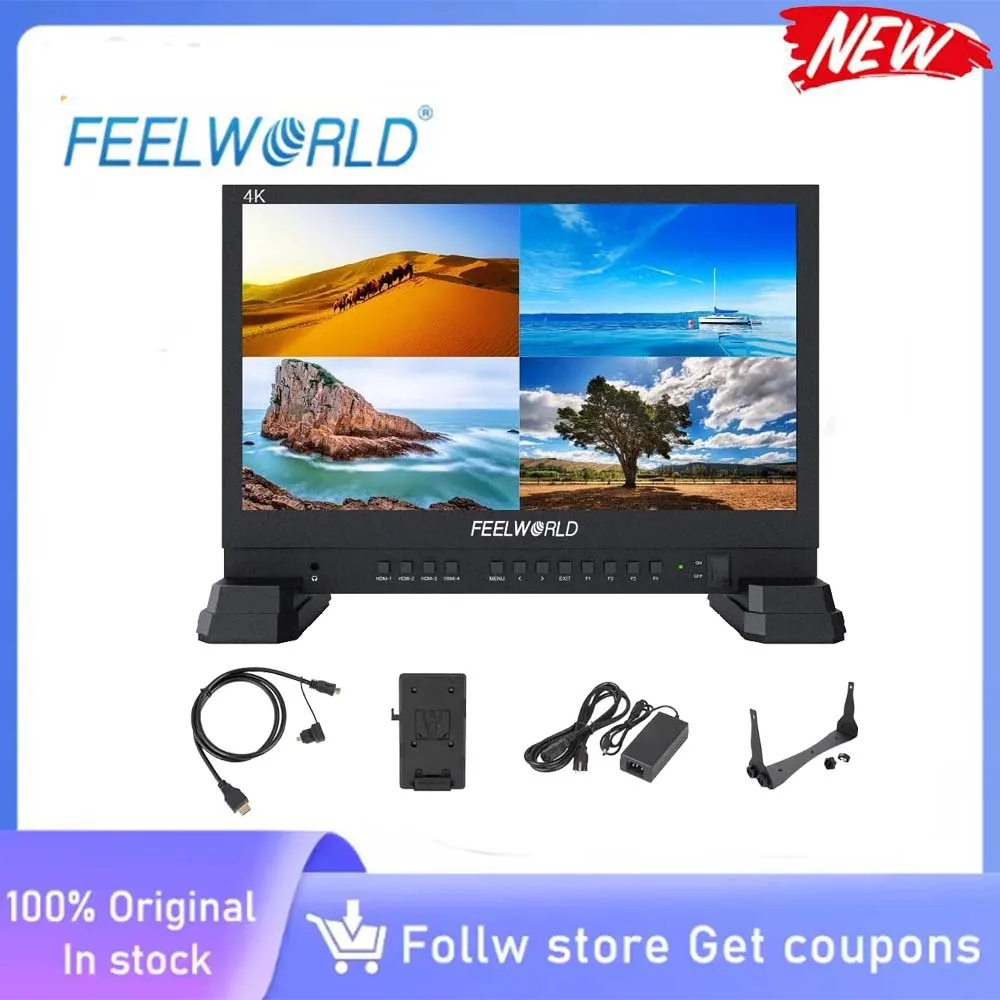 

Feelworld ATEM156 15.6-inch Live Broadcast Controller Display With 4 HDMI Input Output Quad Split Display for ATEM Mini
