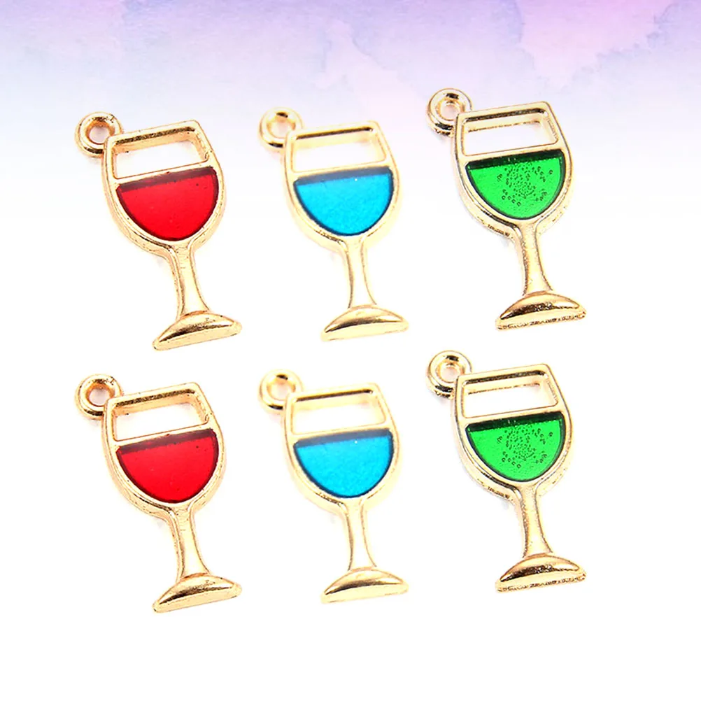 30 قطعة اكسسوارات المجوهرات الزجاج قلادة DIY بها بنفسك مجوهرات كأس للنبيذ قلادة اكسسوارات سوار قلادة المفاتيح الهدايا #5