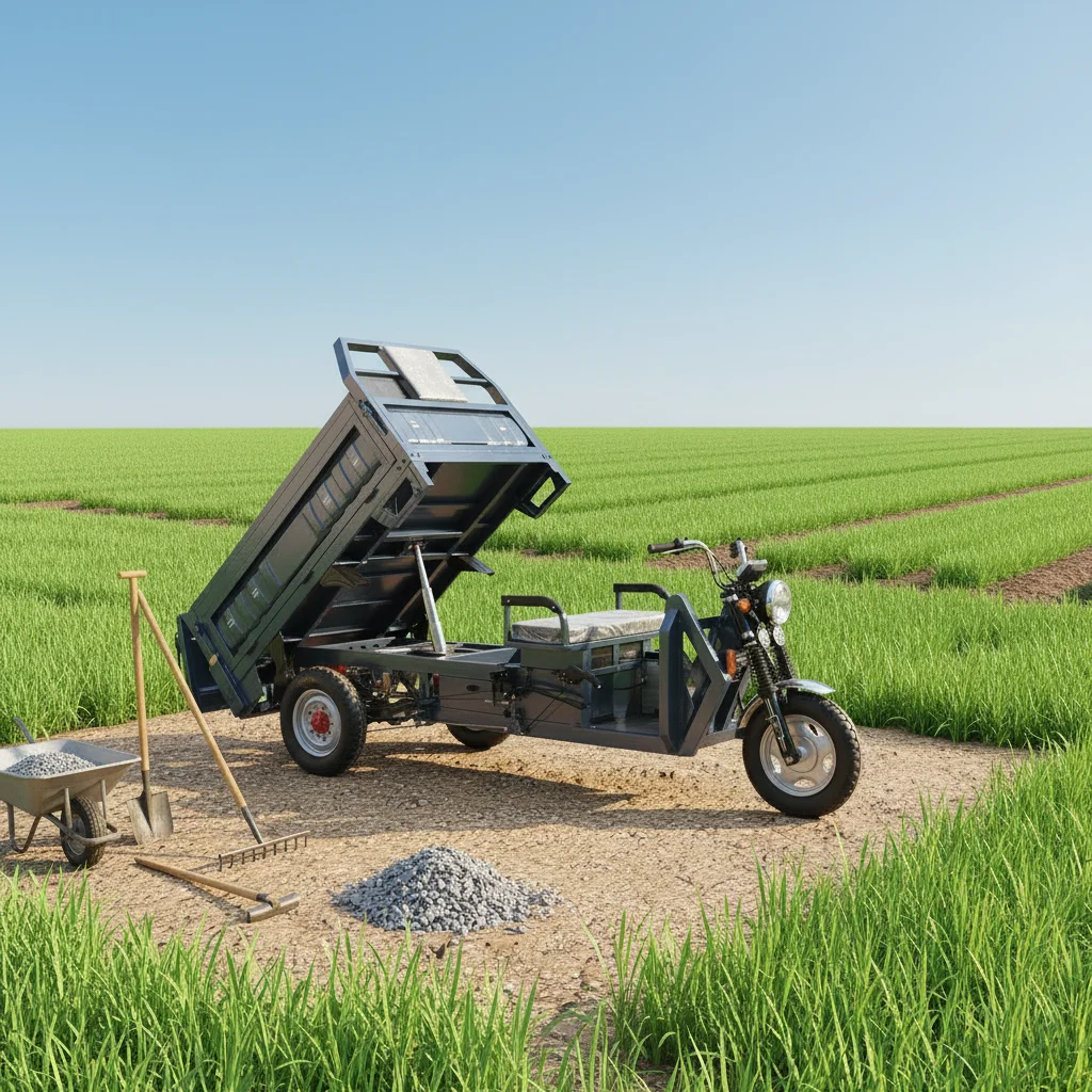 High Power Self-Dumping Electric Tricycle 60V 1500W Heavy Duty 1.8m Cargo Dump E-Trike Without Battery