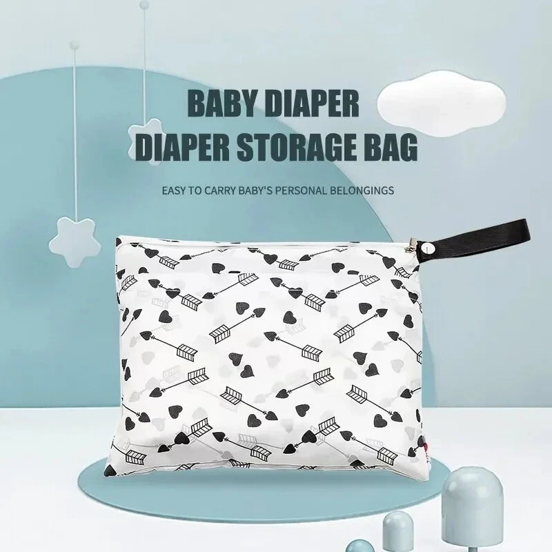 Waterproof Baby Cloth Diaper Nappy Bag Dry And Wet Separation Wetbag For Travel Beach Wet Dry Bag With Two Zippered For Reusable