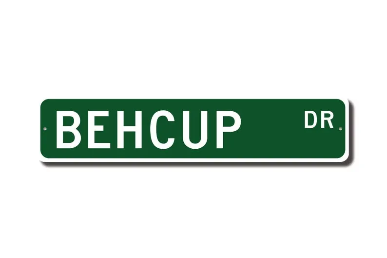 Behcup, Behcup Gift, Behcup Sign, putting balls through goal, similar to golf, Behcup player, Custom Street Sign, Quality Metal