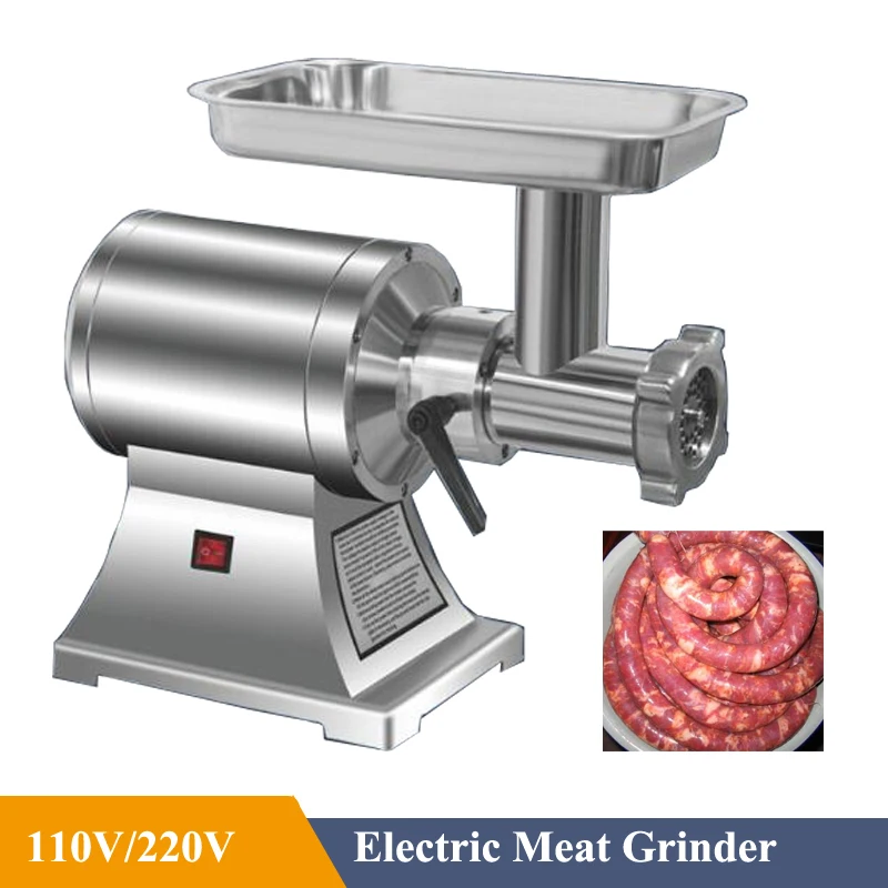 140Kg/H Electric Meat Mincer Grinder 1100W Commercial Kitchen Chopper 218R/Min Food Processor Sausage Maker Machine