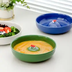 Creative Ceramic Plates Vegetable Household Ins High Value Deep Plates Deepened and Thickened High Sense Soup Plates Inte