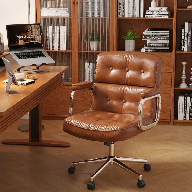 Ergonomic Office Chair Computer Comfortable Luxury High Back Office Chair Leather Recliner Arm Silla De Oficina Home Furniture