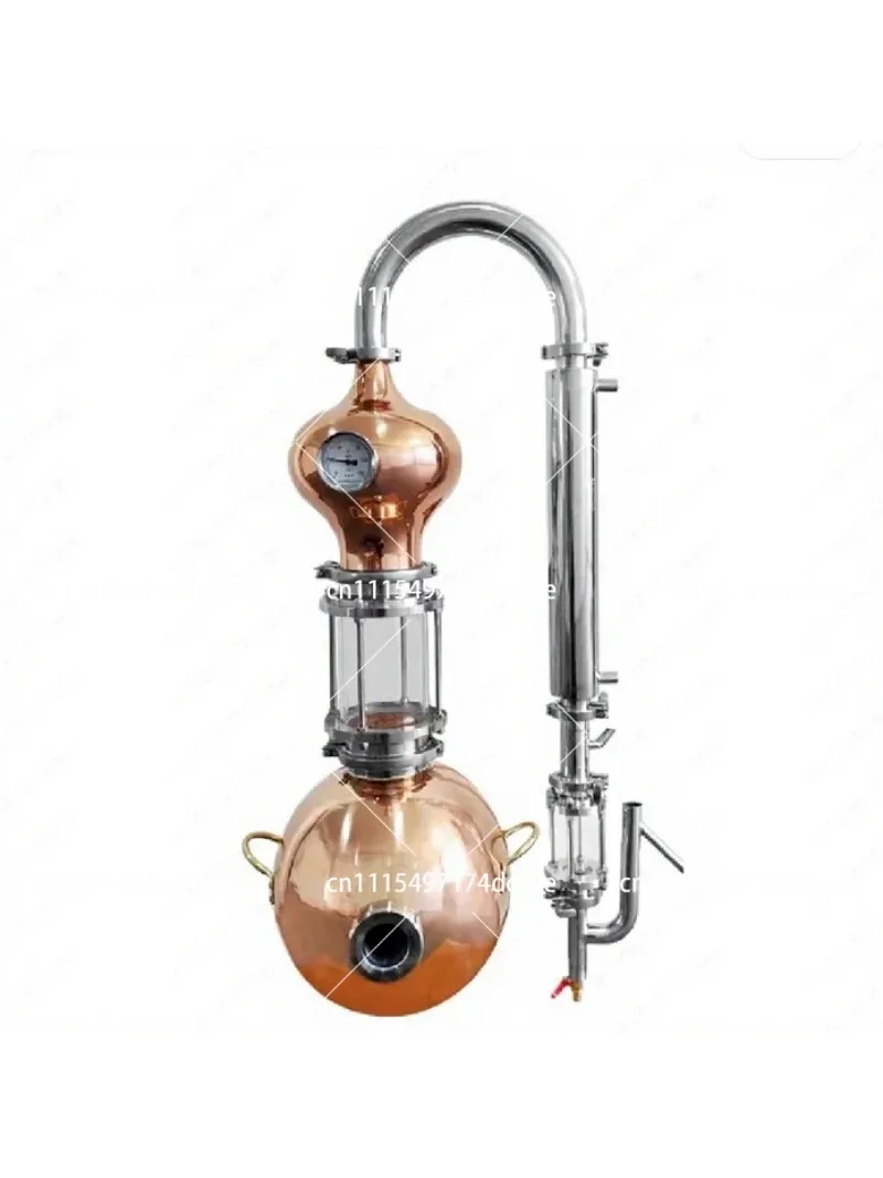 15L Copper Gourd Distiller for Whiskey Brandy Essential Oil Hydrosol Home Brewing Lab Equipment
