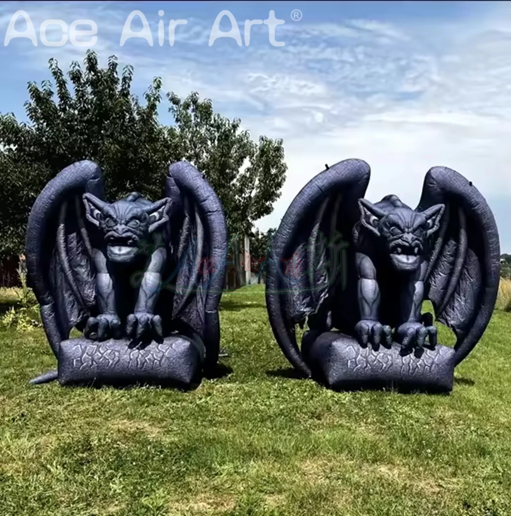 Novo design de halloween inflável vampiro morcego desmodus escultura em pedra balão monstro para publicidade
