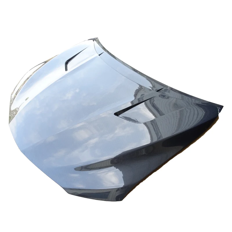 New Wodisi TY2530 Carbon Fiber Bonnet Hood with Clips High Gloss Finish Bolt-On Installation Black Color for 2018-2022
