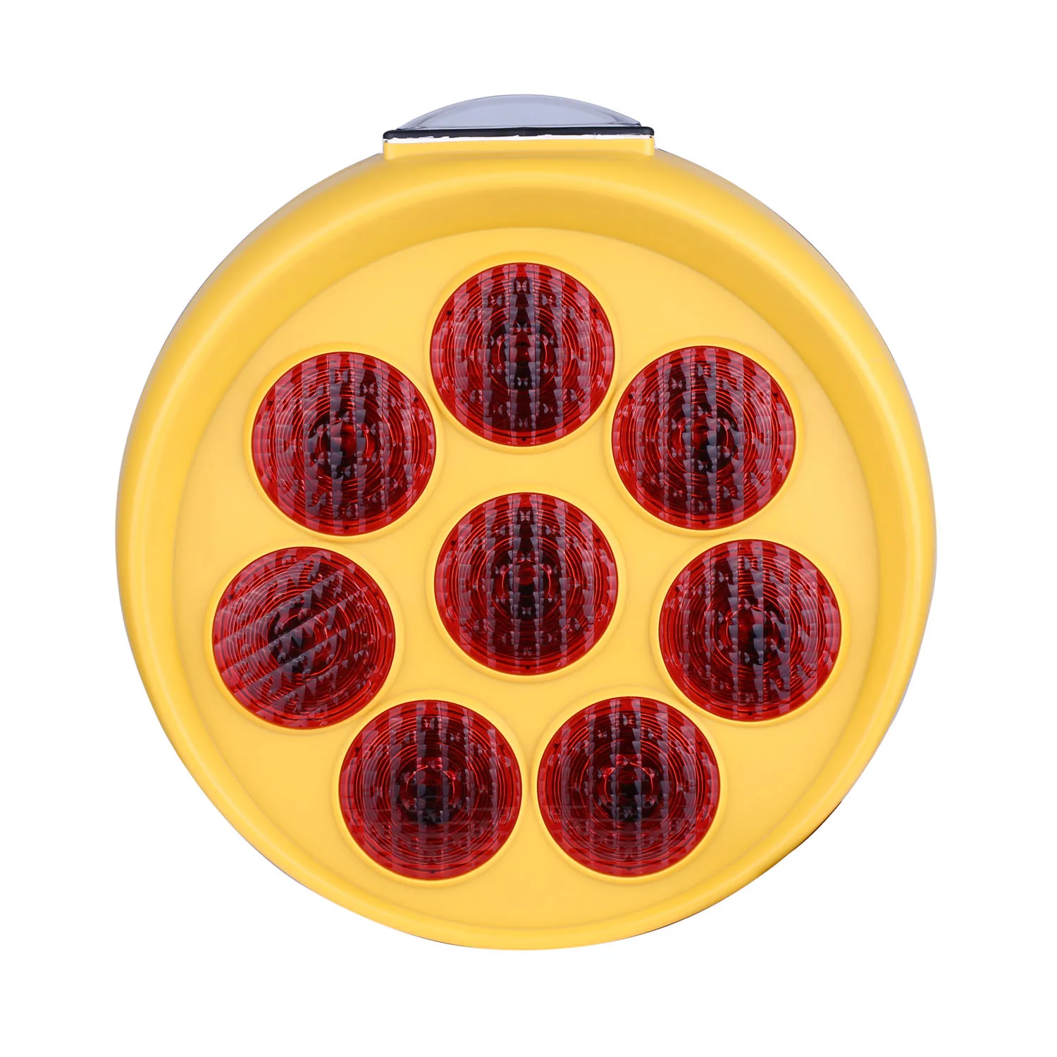 

Solar flower-shaped warning light, traffic barricade round light 8 light beads red and yellow with strobe light
