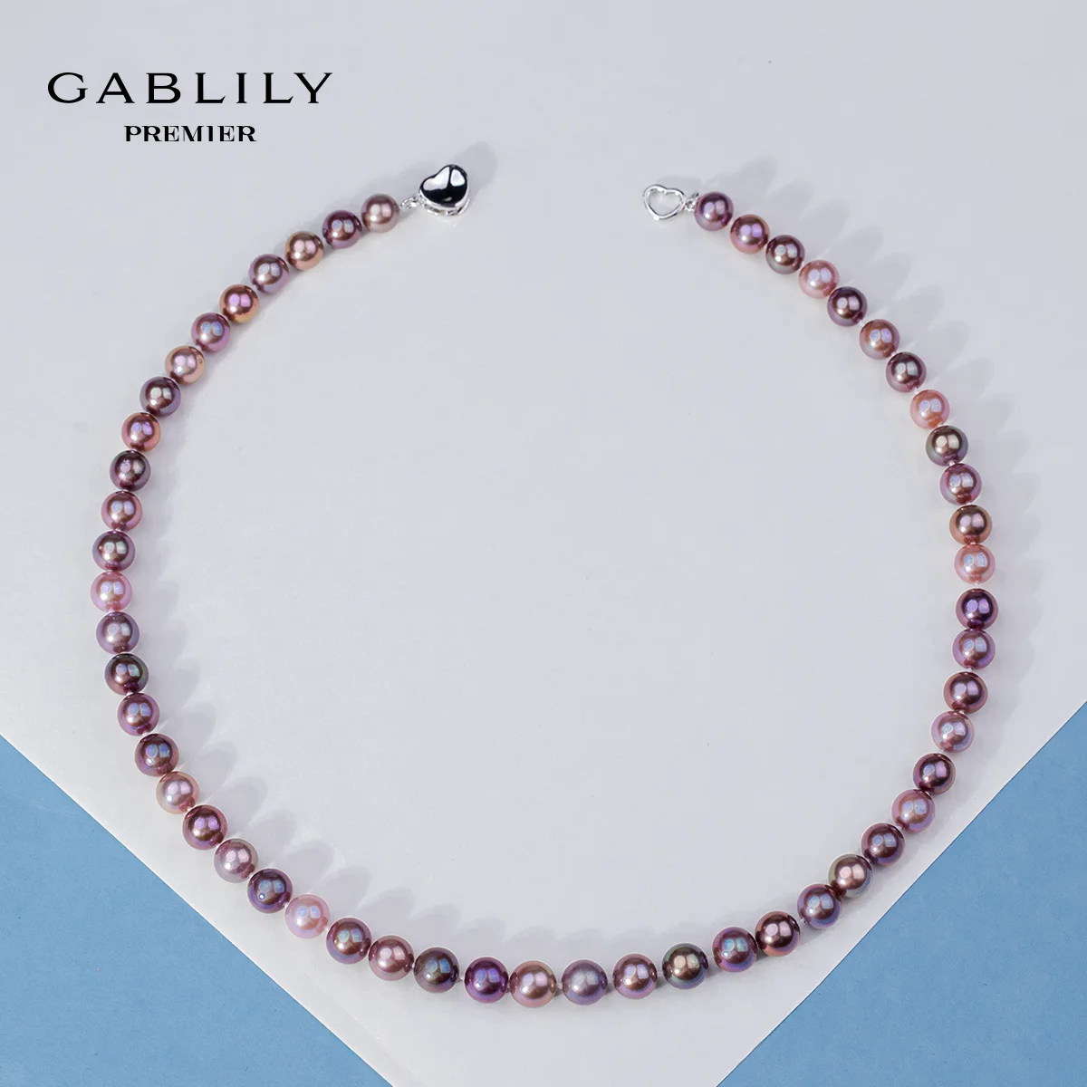 

Gablily Premier S925 Silver Freshwater Pearl Necklace (Morandi) 7.3-8.3mm Fashionable and Versatile