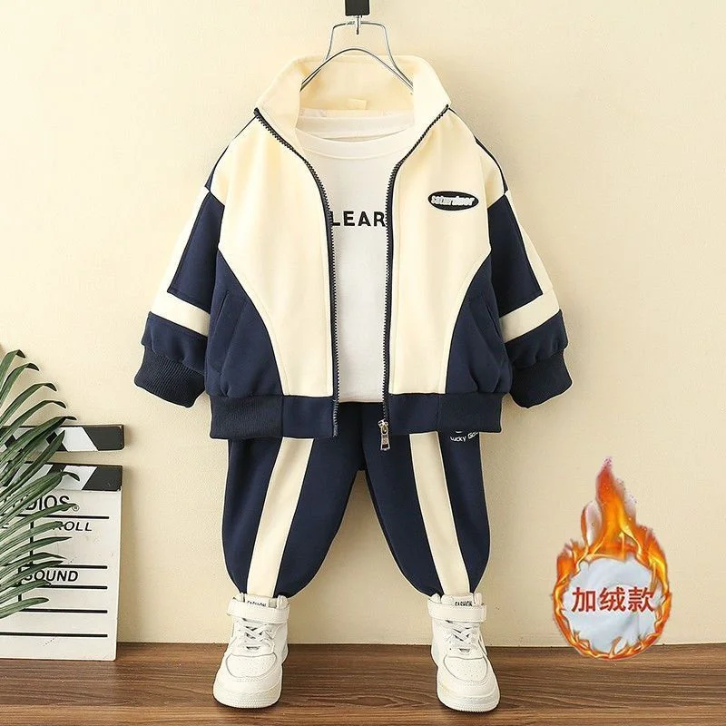 

Boys Coat +Pants Kids Suits 2PCS/Set Cotton 2024 Sport Spring Autumn Cotton Jogging Suit Teenagers Christmas Gift Children Cloth