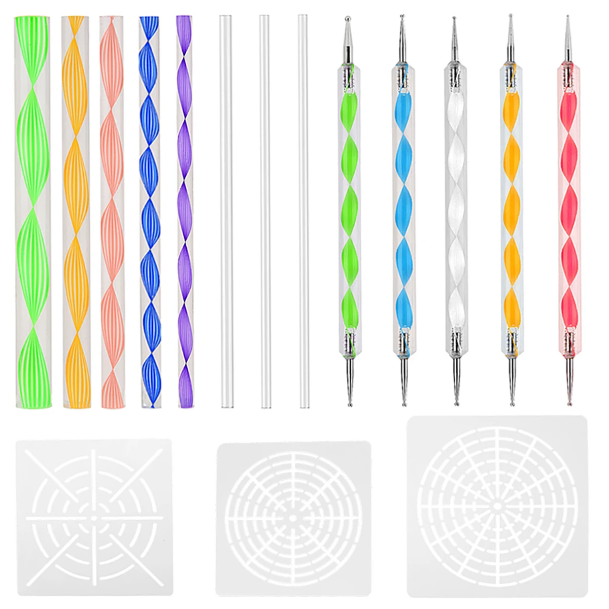16 Pcs Mandala Art Dotting Tools, Rock Painting Kit Mandala Ball Stylus Dotting Tools Nail Art Pens Acrylic Rods
