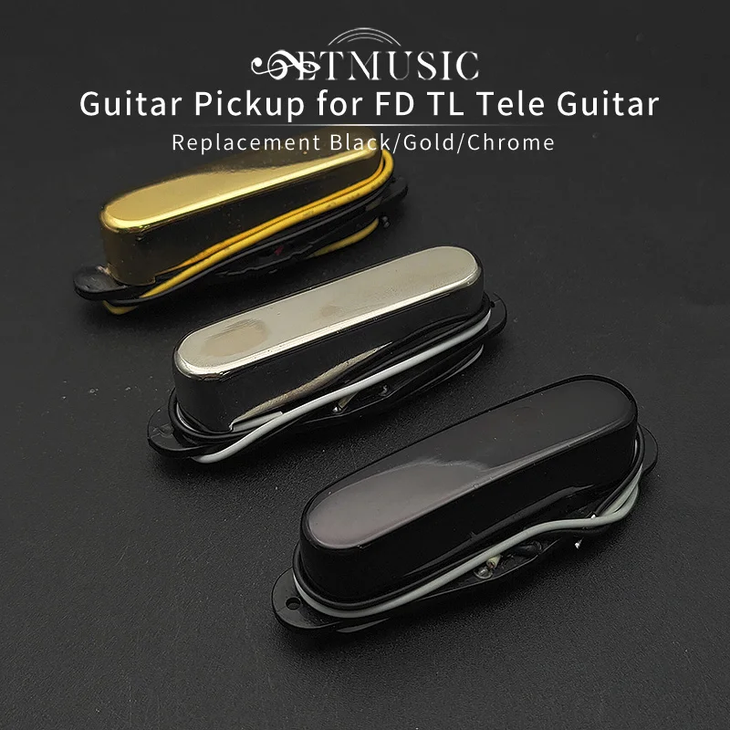 GetMusic Guitar Sealed Neck Pickup for FD TL Tele Replacement Black/Gold/Chrome