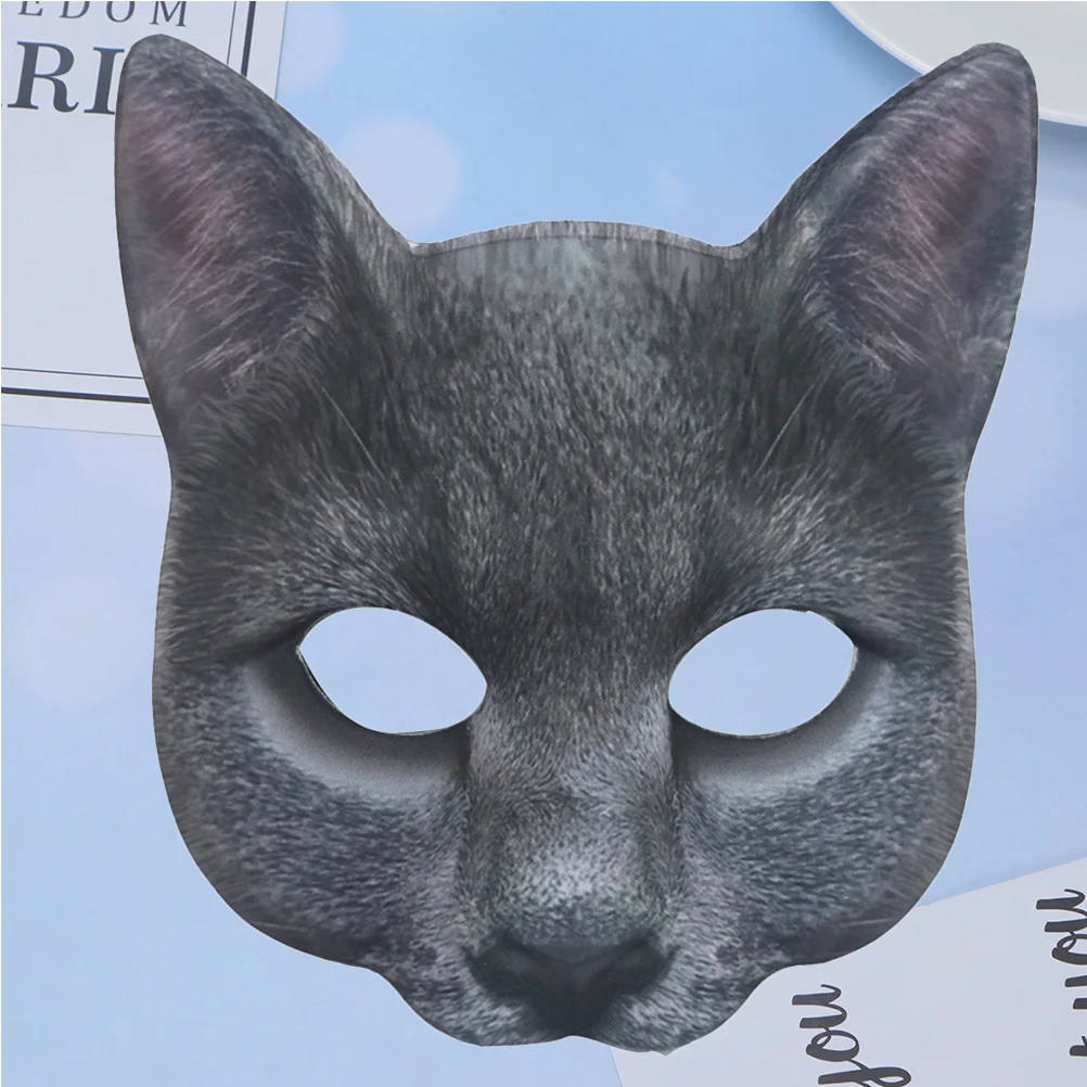 قطعة واحدة من قناع القط الممتع بتصميم نصف عيون، قناع وجه لمهرجان الهالوين وحفلات الرقص والحفلات التنكرية والولائم للجنسين مريح #6