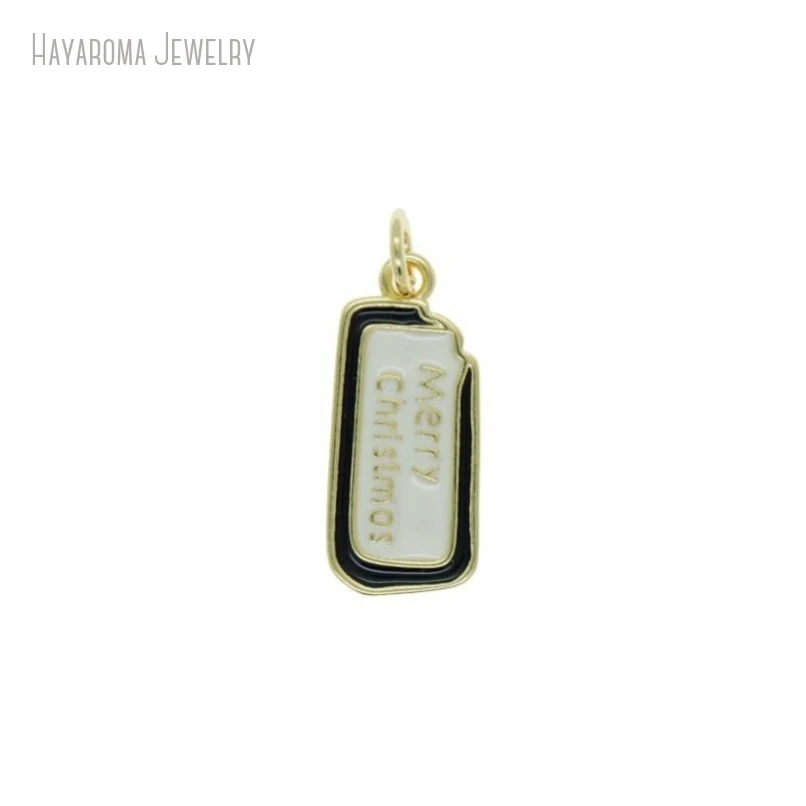 

10Pcs Copper Christmas Jewelry Metal Enamel Pendant Wholesale Gold Color Charms PM51868