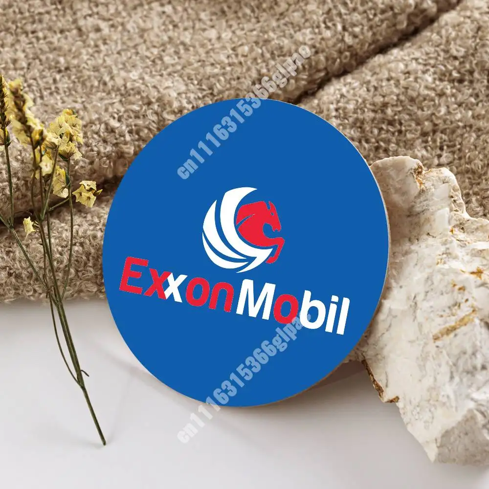 M-MobilExxon G-Gazprom Oil Gas Corporation Wooden Cup Mat Cappuccino Vodka Juice Water Coaster for Flower Shop 4