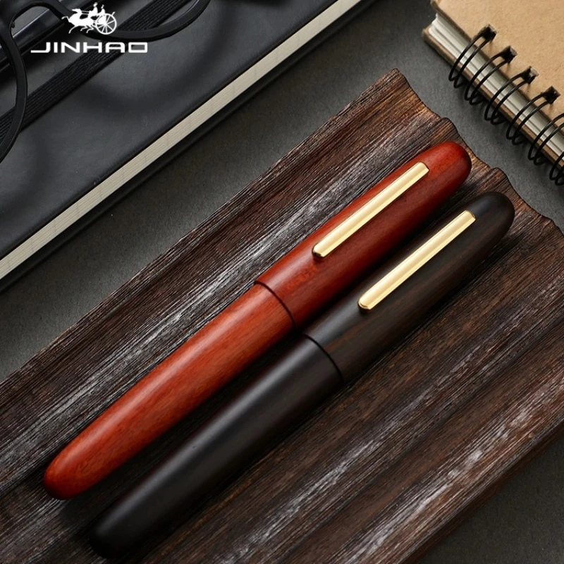 jinhao natural madeira fountain pen com conversor handmade ink pen material de escritorio escolar papelaria ef m f pk 9019 9056 01