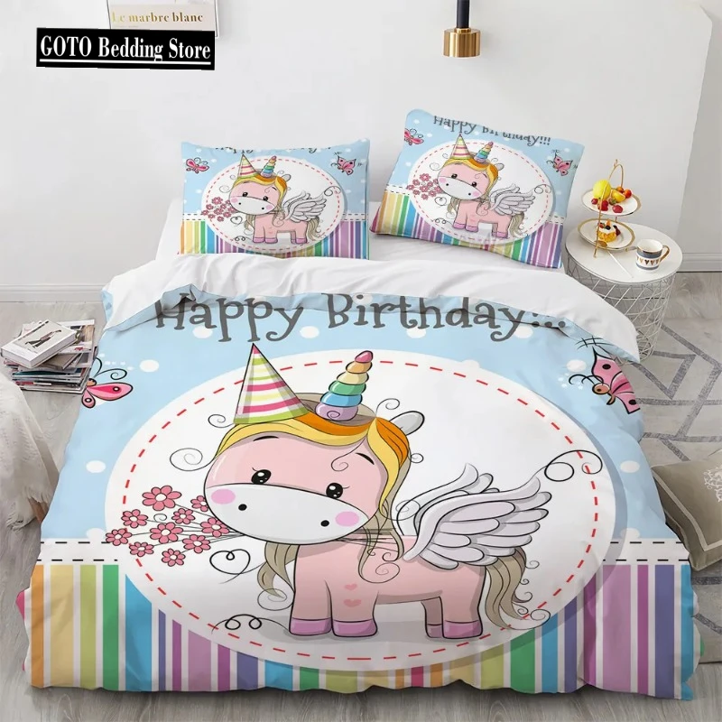 

Cartoon Unicorn Quilt Cover Set Kids Winter Duvet Cover Sets ,twin Full Queen King Bedroom Set Home Textile Housse De Couette