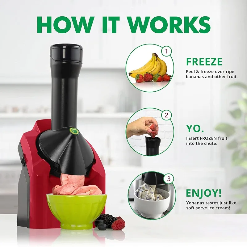 

Household Electric Ice Cream Maker Fruit Yogurt Smoothie Machine Frozen Dessert Machine for Kids Home Use