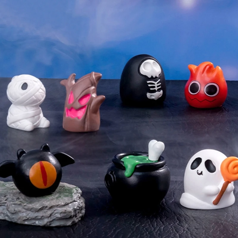 Festival Miniature Pumpkin Ghostly Bat Elf Statue Resins Figurines Statue Halloween Desktop Decoration for Party Display - Image 4
