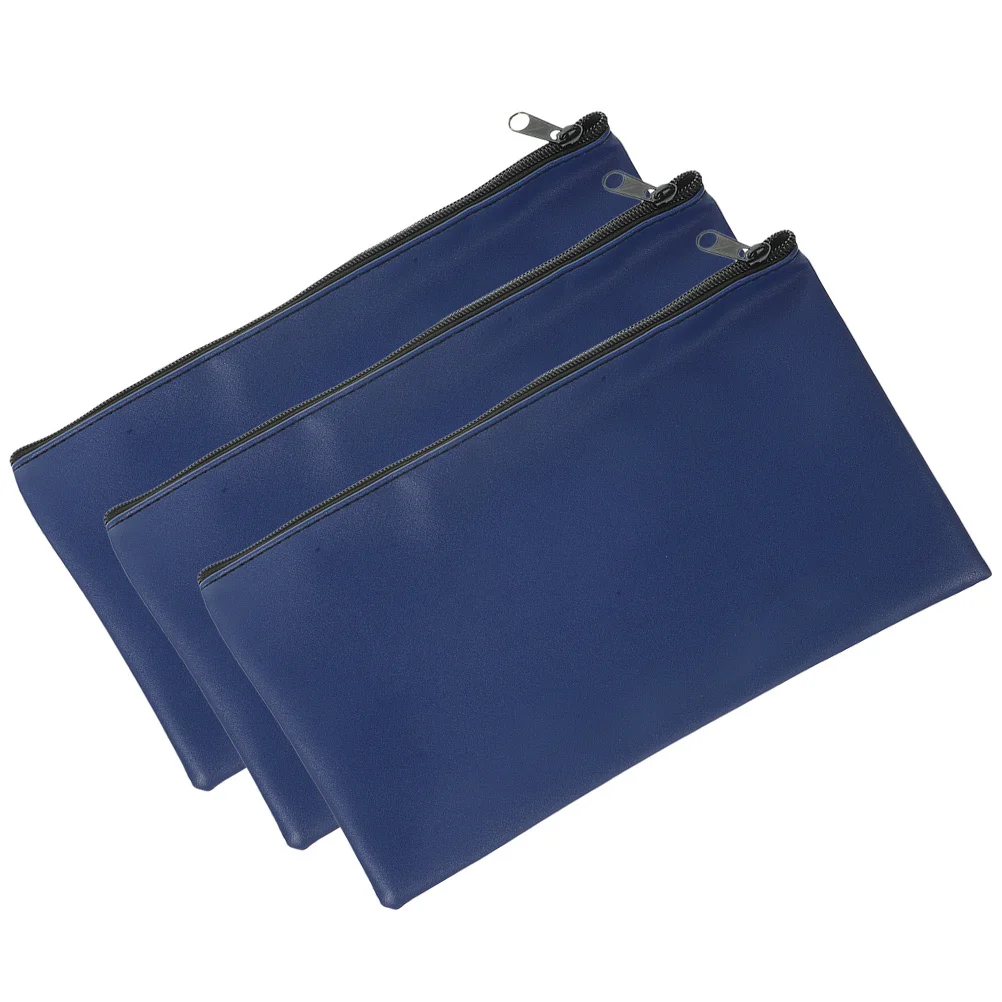 

3pcs Money Pouches Zipper Cash Bags Portable Bill Holders Receipt Organizers For Teachers Workers File Bag