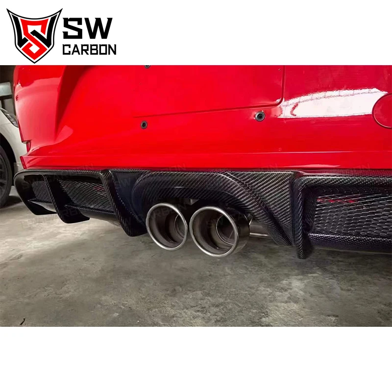 Carbon Fiber Rear Diffuser for Porsche 718 Boxster Cayman Rear Bumper Lip Lower Spoiler Splitter Chin Body Kit