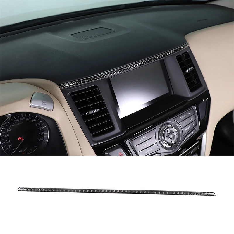 

For 2013-18 Nissan Pathfinder soft carbon fiber car central control decorative strip sticker car interior protection accessories