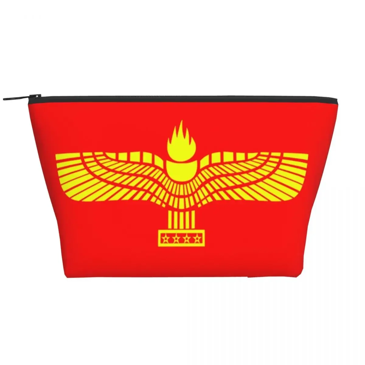 Aramean Suryoyo Logo Cosmetic Bag Women Cute Big Capacity Syriac Assyria Flag Makeup Case Beauty Storage Toiletry Bags