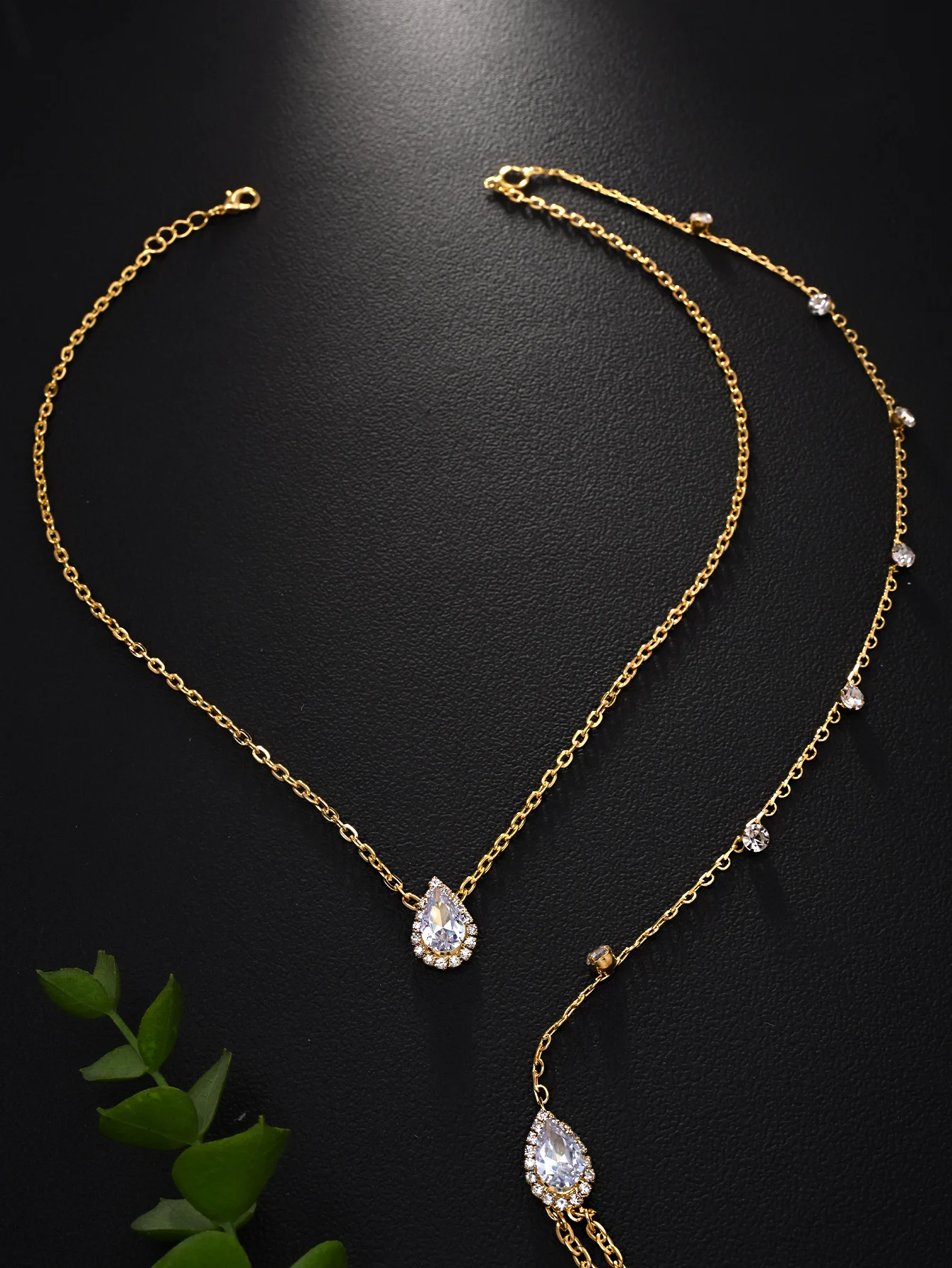 حار نمط الزركون سلسلة الظهر فستان زفاف العروس الأزياء الخفيفة الفاخرة قلادة الظهر سلسلة الجسم المتكاملة كل مباراة #3