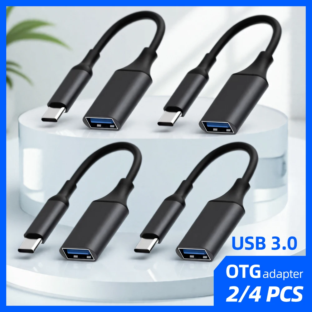 

2/4 PCS USB C to USB A Dapter OTG Cable Type C Male to USB 3.0 Female Cable for MacBook Pro Samsung Type C Adapter