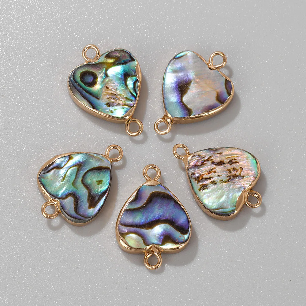 2PCS Natural Abalone Shell Pendant Charms for Jewelry Making