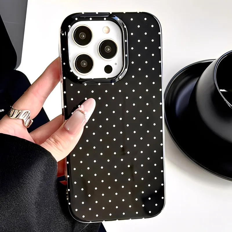 Funda de moda con puntos circulares para iPhone 17 Air 16 15 14 13 12 11 Pro Max 14 Plus 16E, cubierta de PC suave con acabado brillante 2