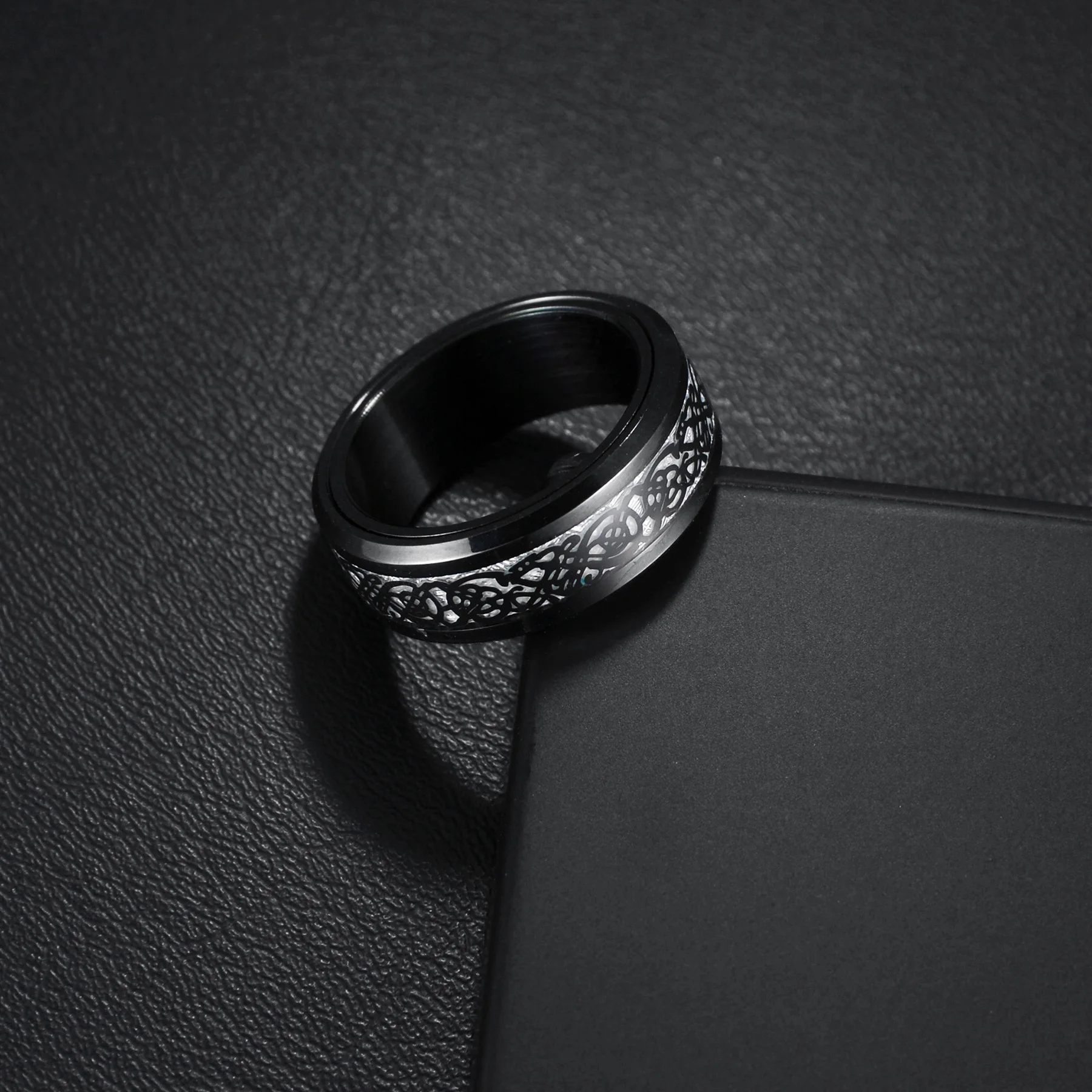 MeMolissa New Cool Stainless Steel Rotatable Ring High Quality Spinner Chain Rotable Rings for Women Man Punk Jewelry Party Gift