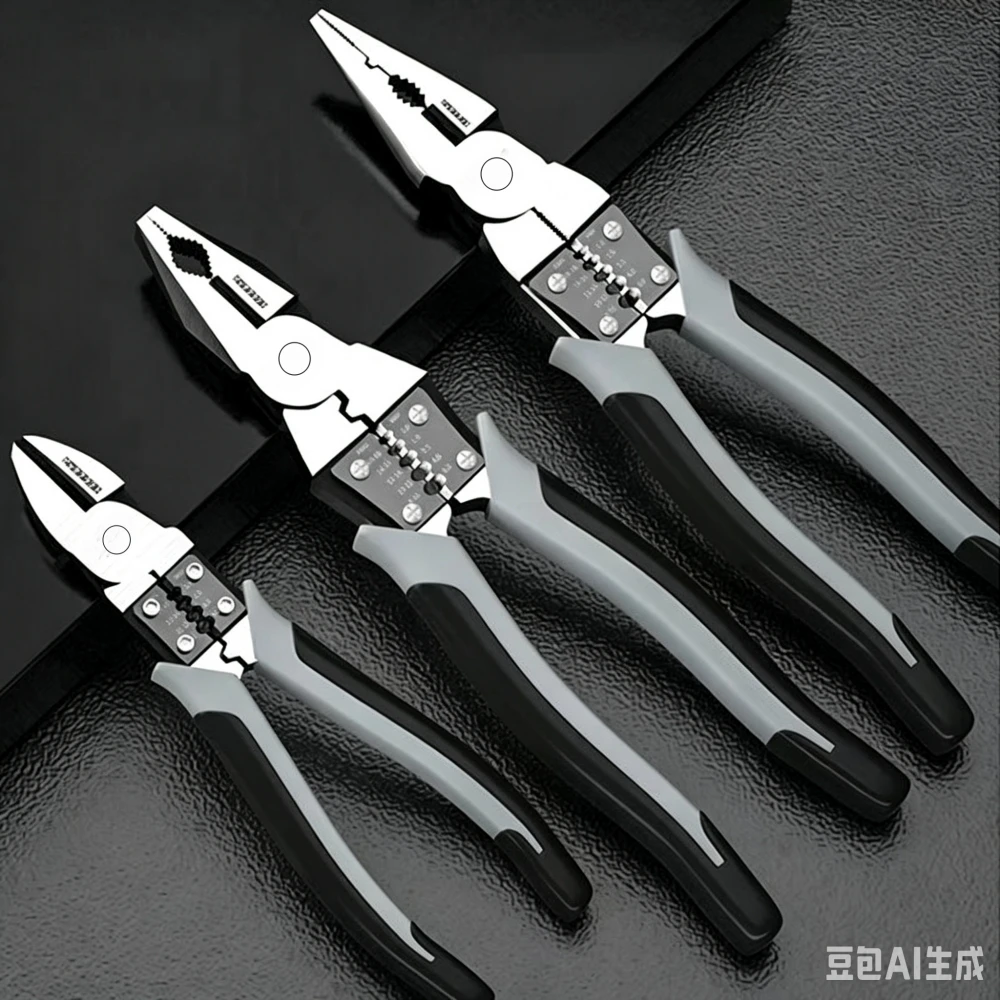 CR-V Steel Multifunctional Wire Stripping Pliers Heavy Duty Needle Nose Diagonal Cutters Electrician Hand Repair Tools