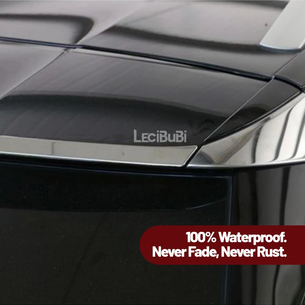 For Peugeot 3008 2017-2022 1pcs Rear Trunk Spoiler Strip Molding Steel Chrome Trim Spoilers Exterior Car Styling Accessories