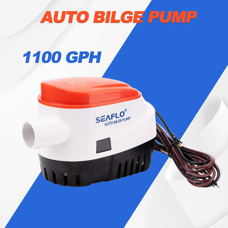 12V Automatische Marine-Bilgenpumpe – Tauchfähige Bootswasserpumpe 1100 GPH für schnelle automatische Entwässerung