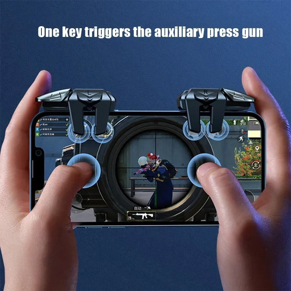 G21 Trigger For Phone Android Game Controller Mobile Phone Game Trigger Gamepad Joystick 6-Finger Aim Shooting L1 R1 Key Button