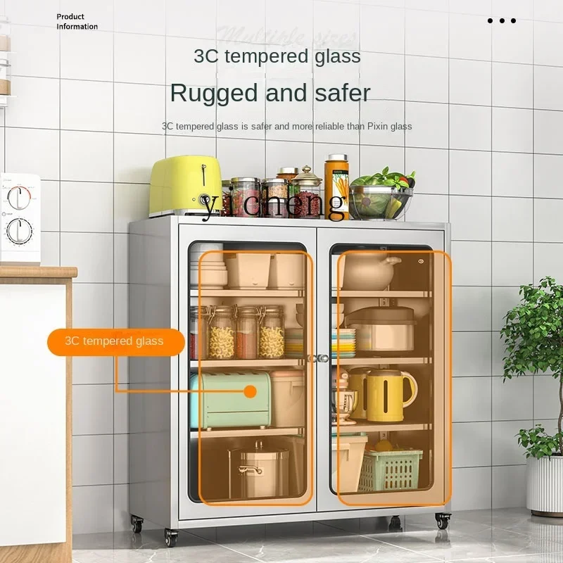 a2 Stainless Steel Kitchen Cupboard Household Multifunctional Cabinet Side Cabinet Locker