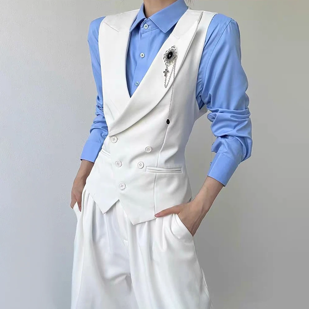 Mens Vest Slim Back Shrink Belt Casual Tank Top Fashion British Style Business Elegant Vest Old Money Men\'S Clothing 2025 New