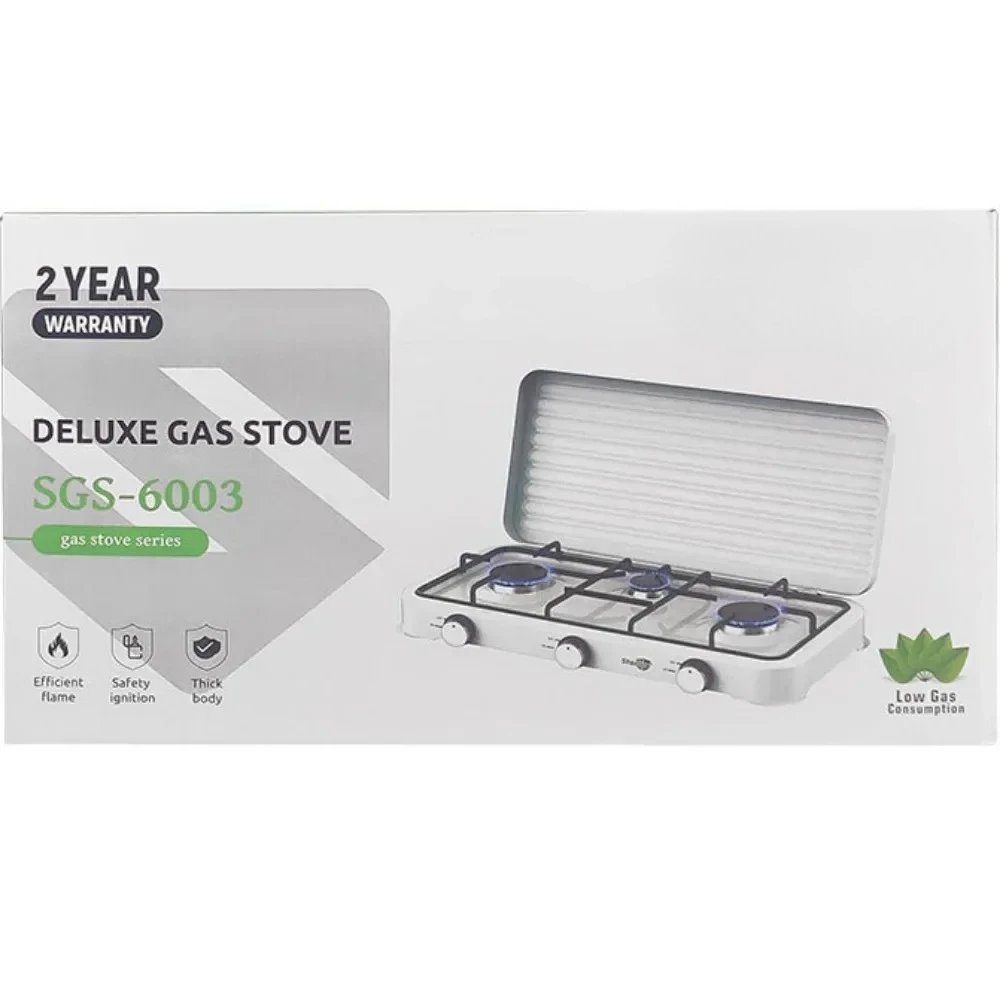 موقد غاز أنبوبي مدمج 3 شعلات - لا حاجة إلى تركيب، نطاق طهي منزلي سهل الاستخدام للنزهات الخارجية المحمولة