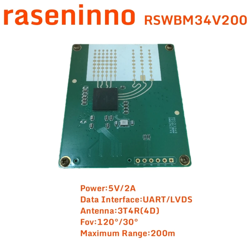 Raseninno-Módulo de sensor de detección de objetos, LVDS en bruto, UART, RSWBM34V200, IWR1843, AWR1843, ADAS, conducción inteligente, Coches, Vehículos