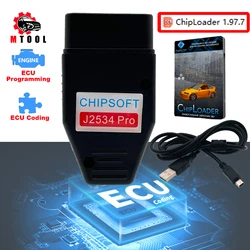 Chipsoft J2534 Pro K-line KLine CAN BUS CANHacker Adapter VCI Diagnostic Tool ECU Chip Tunting Tool Come With ChipLoader 1.97.7